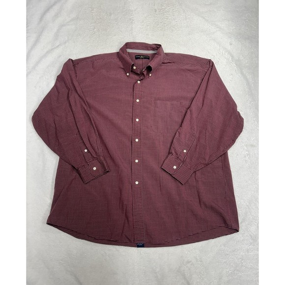 Vintage Y2K Tommy Hilfiger Red Check Plaid Button Down Shirt Men's Size Large - Picture 1 of 9